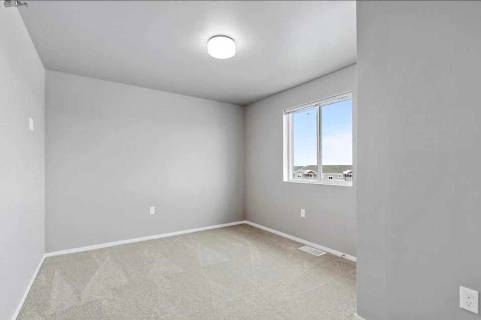 Post-construction cleaned bedroom